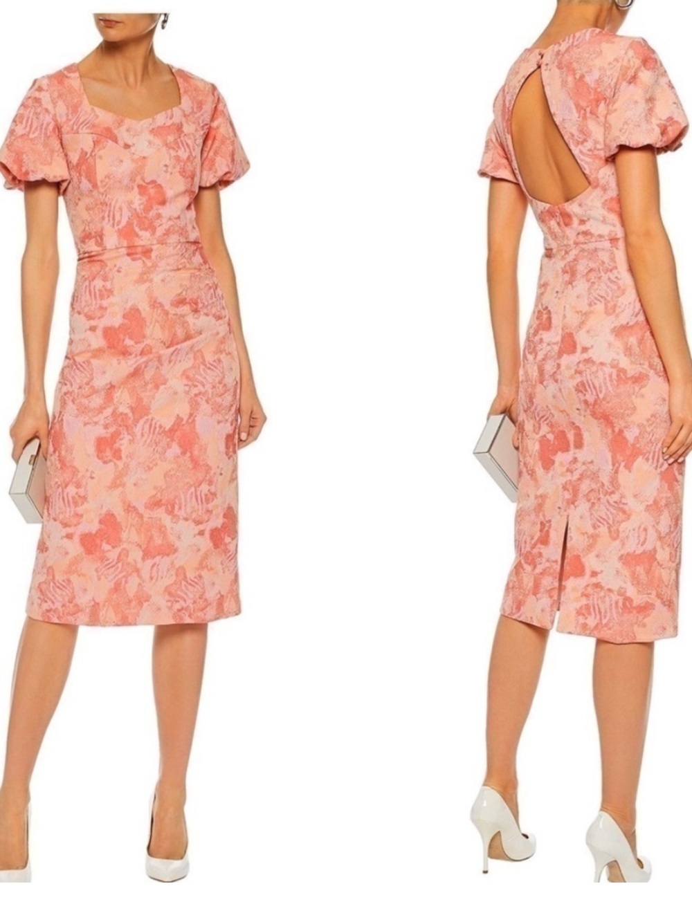 NWT Mikael Aghal jacquard midi dress
